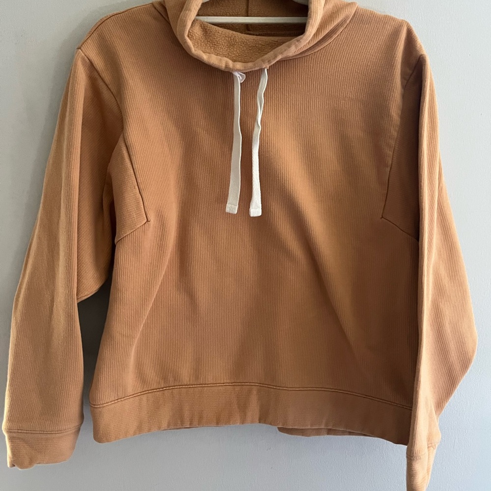 Madewell cowl neck apricot colored sweatshirt size medium